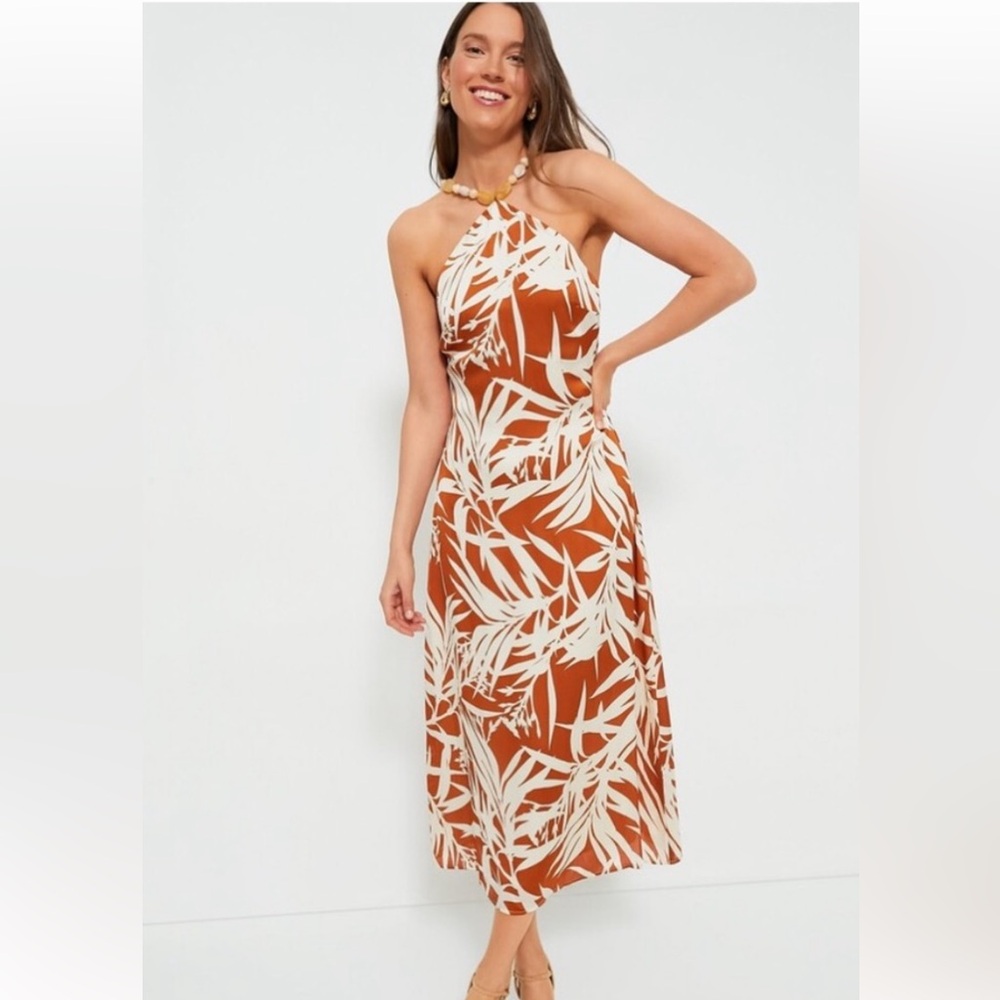 Tuckernuck Hyacinth House Bronze Leafy Floral Mallorca Maxi Dress